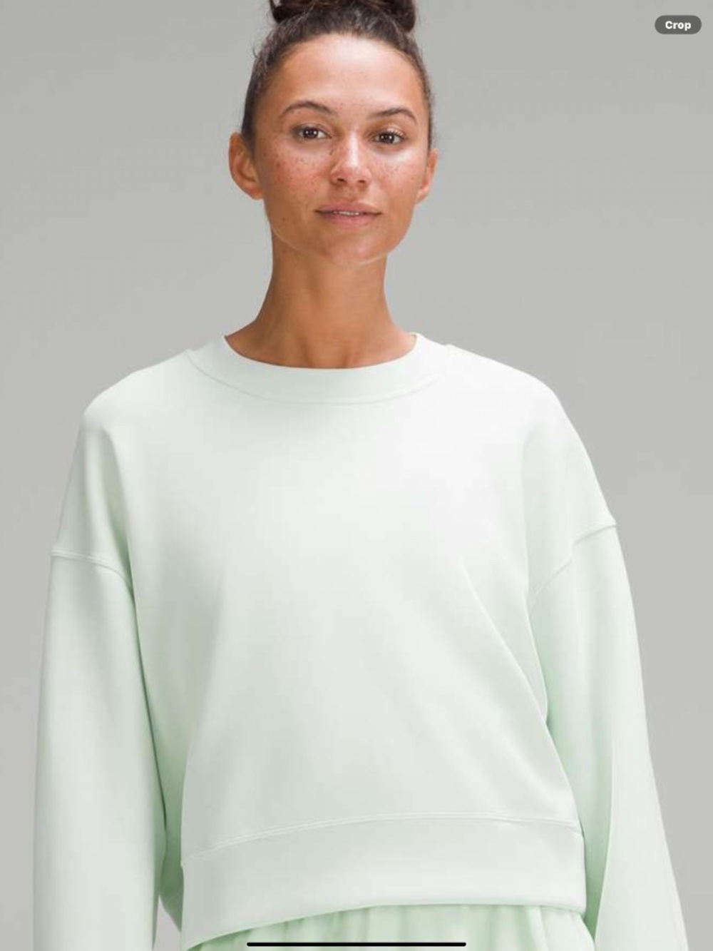LULULEMON KOHLRABI GREEN SOFTSTREME OVERSIZED CROP CREW - SIZE 6